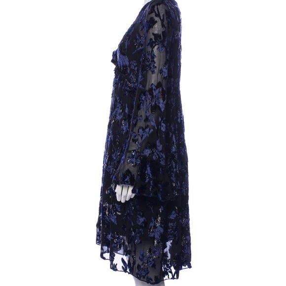 NWOT Diane Von Furstenberg Adelita Metallic Devore-Chiffon Dress - Picture 11 of 12